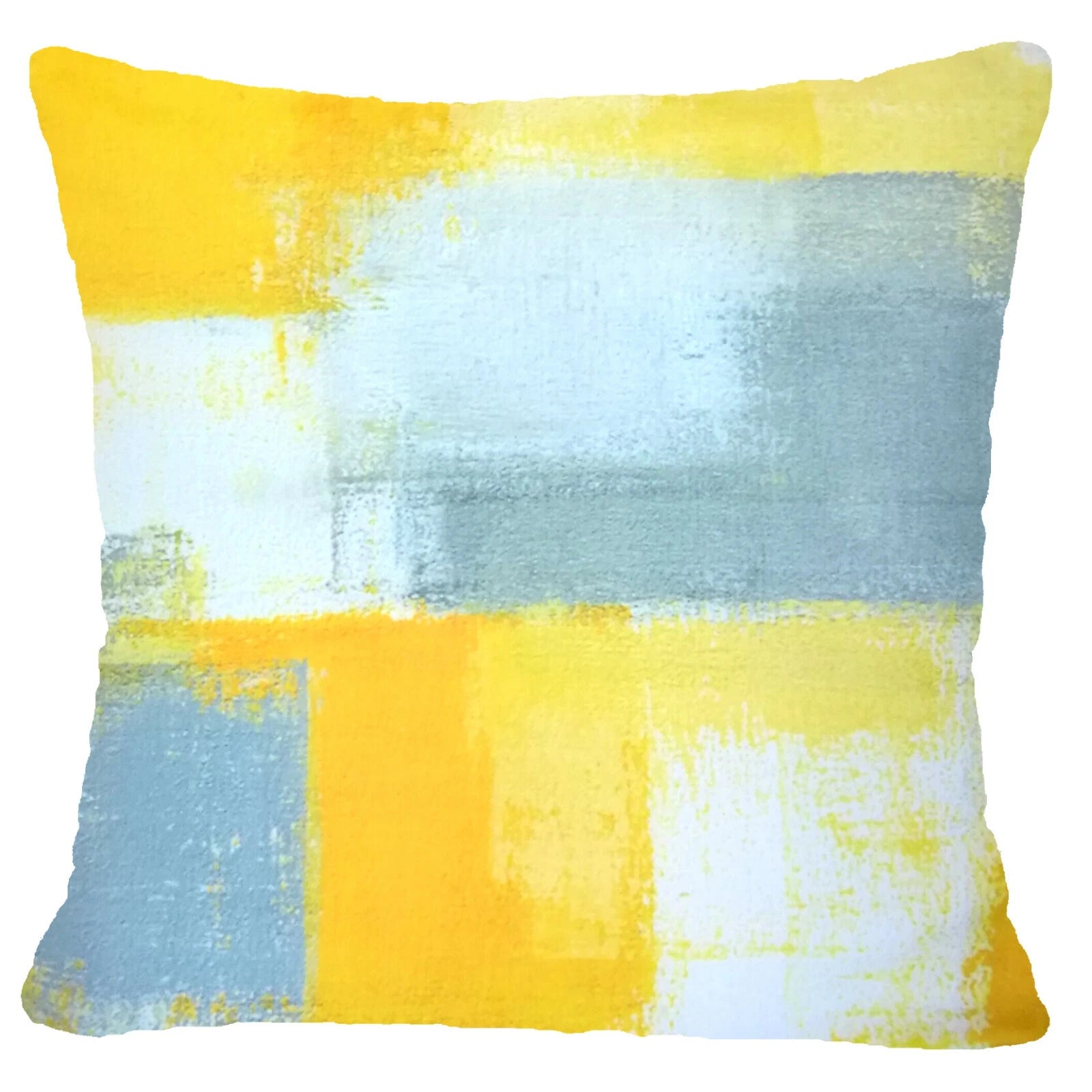Yellow Throw PILLOW COVER 2-Sided Gray White Decorative Sofa Cushion Case 18x18"