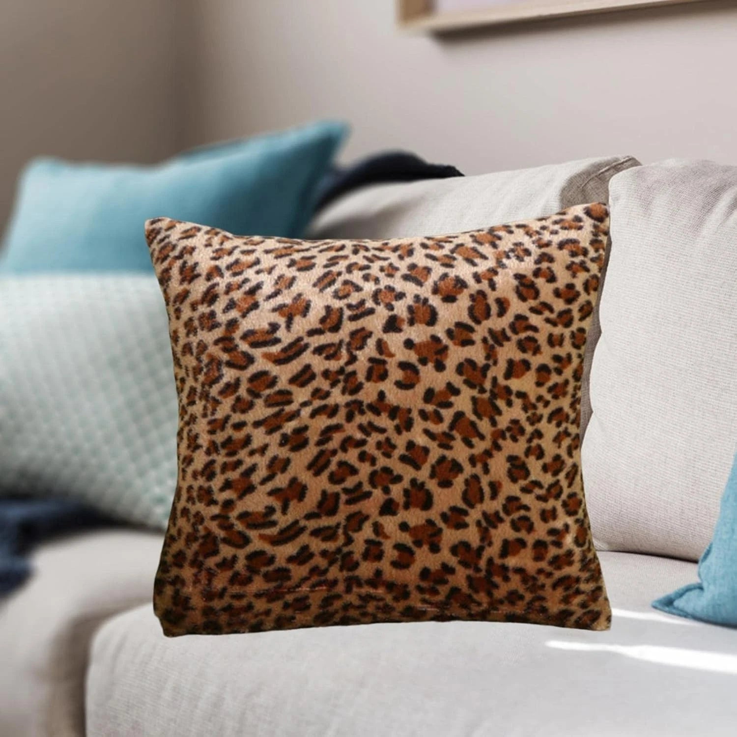 Cushion Covers 43 x 43cm Sofa Bed Throw Scatter Pillow Case Leopard Print 4 PACK