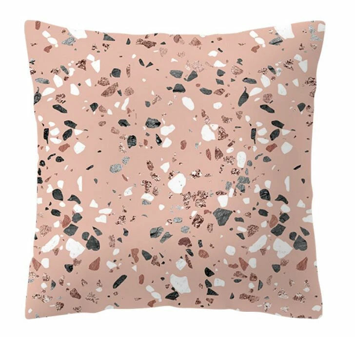 Pink Marble Throw PILLOW COVER Double Sided Sofa Decorative Cushion Cases 18x18"