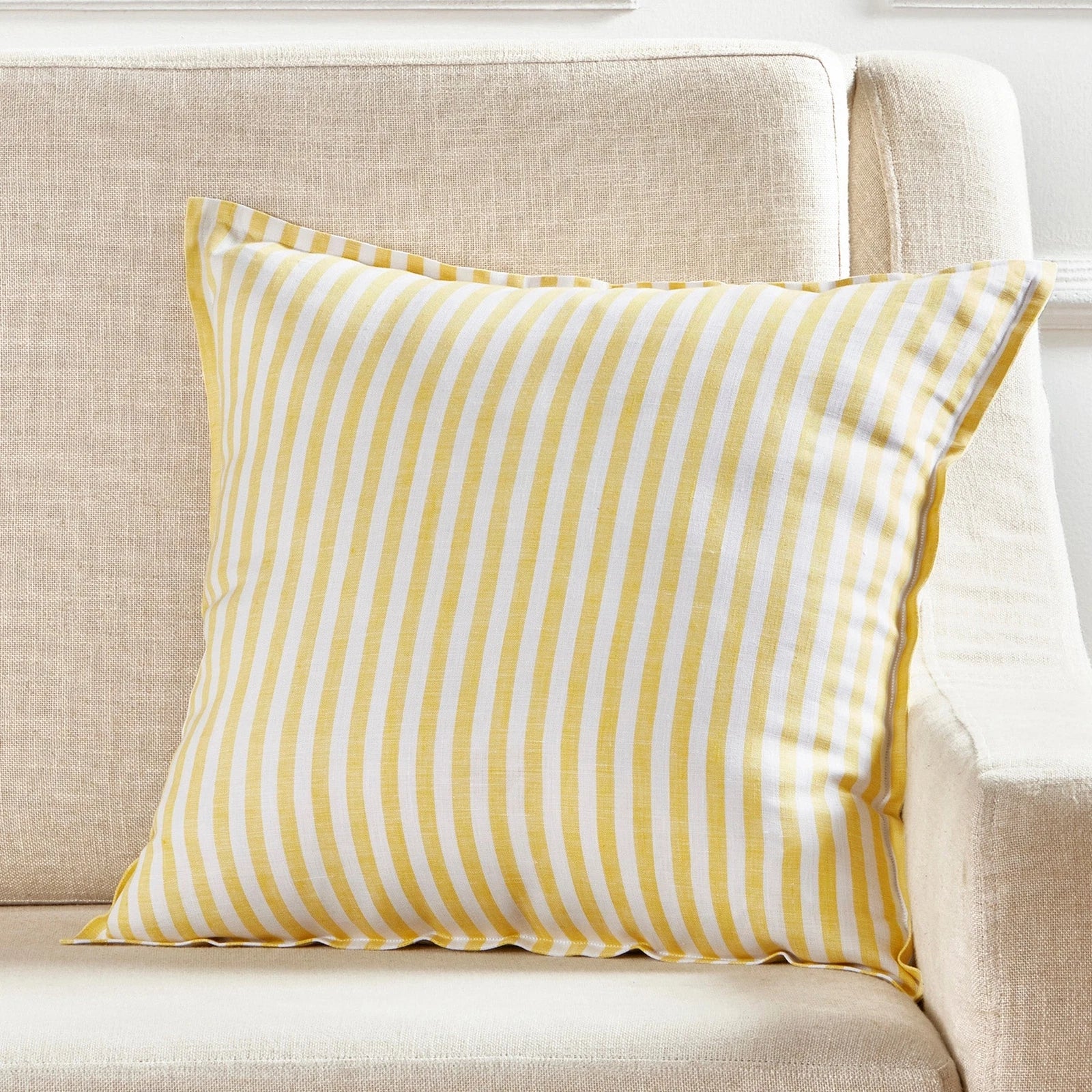 Solino Home Square Linen Pillow Cover for Cushion Couch, Sofa Bed, Santa Barbara