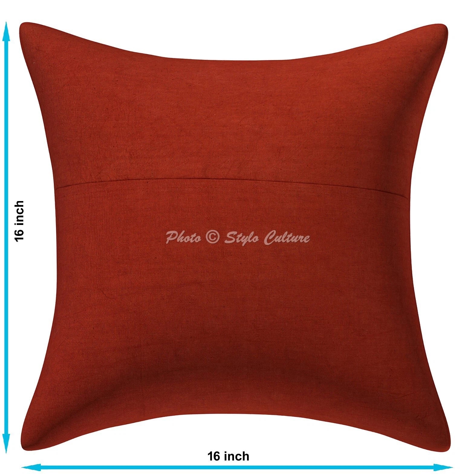 Pillow Cover Handcrafted Embroidered Decor Car Sofa Cushion Case 16 x 16 in