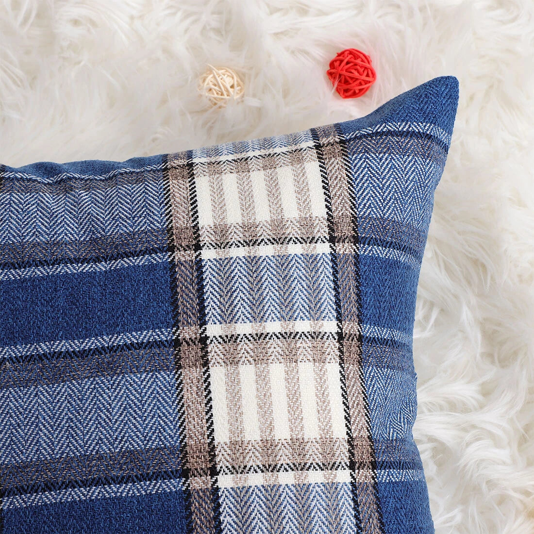 2PCS Buffalo Check Plaid Throw Pillow Case Sofa Waist Cushion Cover Home Bedding