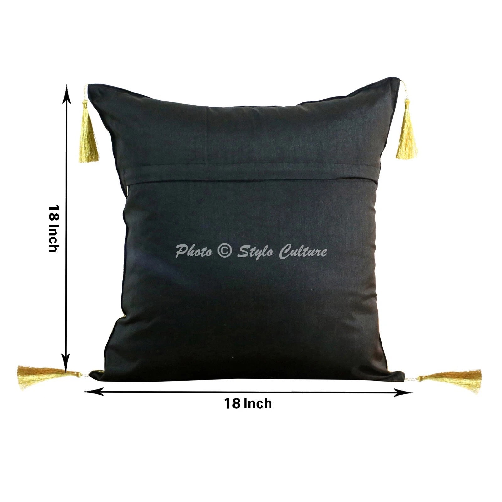 Home Decor 18 x 18 in Cushion Cover Brocade Jacquard Elephant Pillow Case