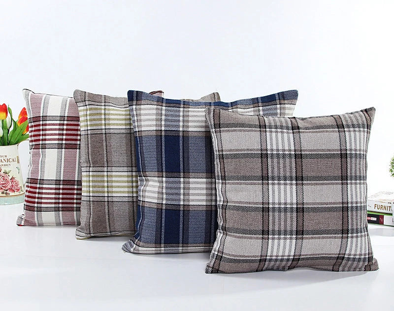 Classic Linen Cotton Cushion Cover Throw Pillow Case Sofa Home Decor Bed