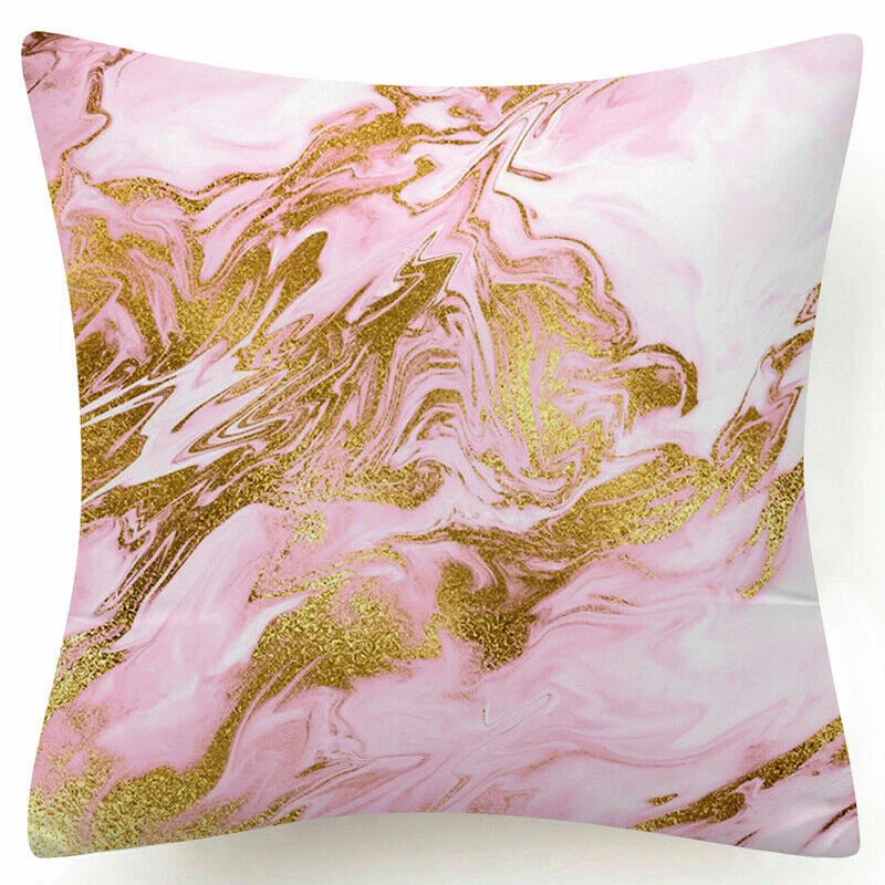 Pink Marble Throw PILLOW COVER Double Sided Sofa Decorative Cushion Cases 18x18"