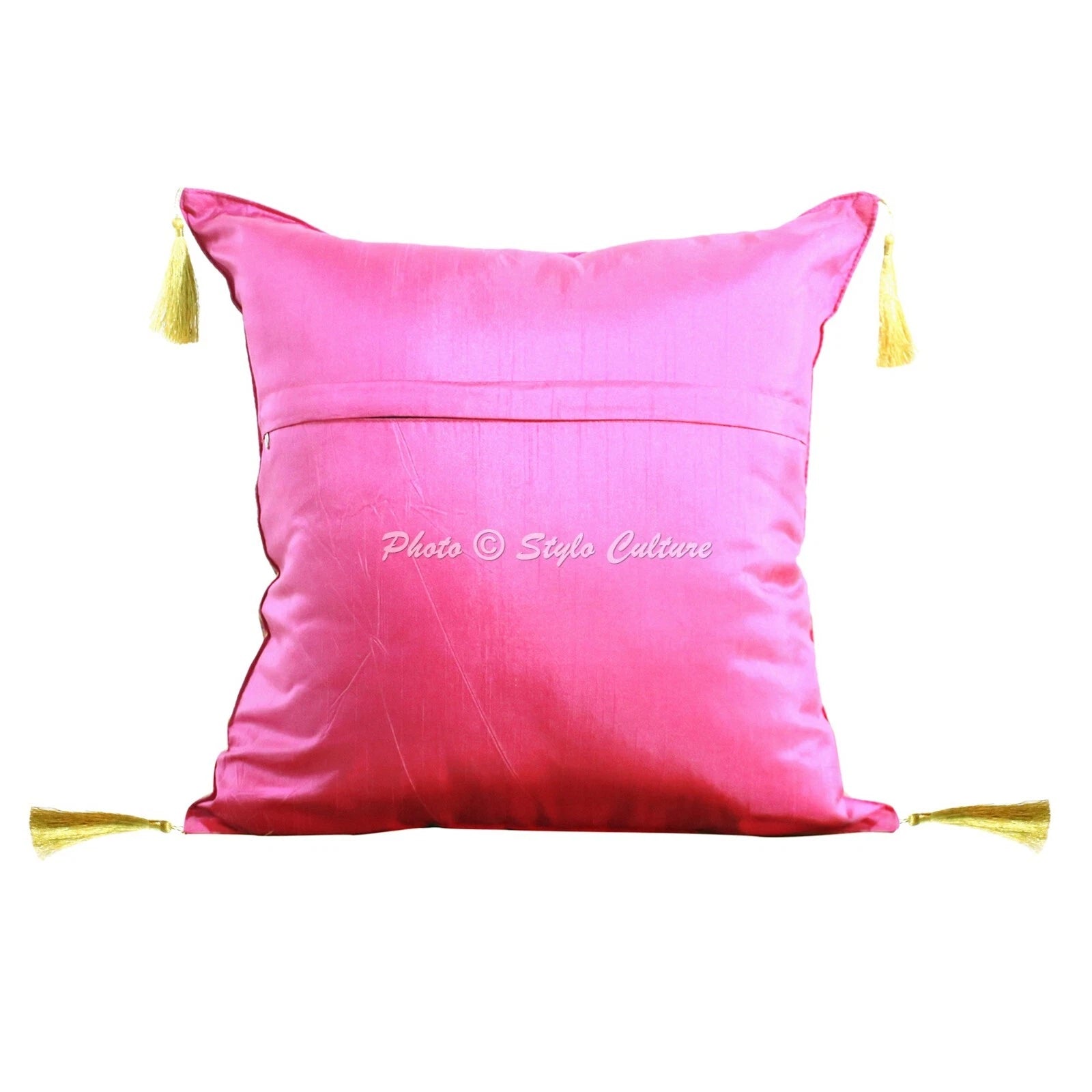 Pillow Cover Peacock Brocade Jacquard Decor Car Sofa Cushion Case 18 x 18 in