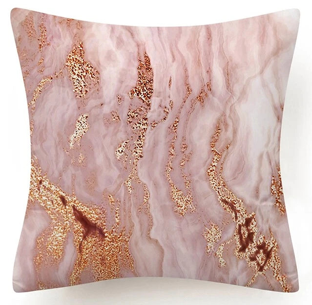 Pink Marble Throw PILLOW COVER Double Sided Sofa Decorative Cushion Cases 18x18"