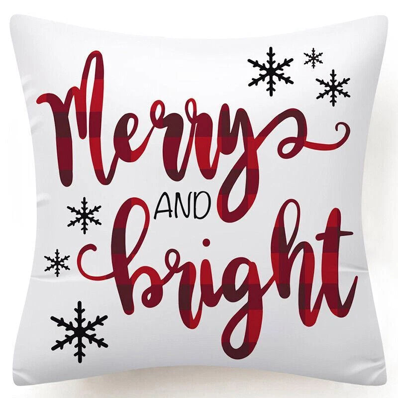 Throw PILLOW COVERS Christmas Decorative Xmas TWO-Sided Sofa Cushion Case 18x18"