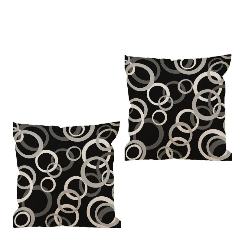 2 Flower Print Pillow Case Polyester Fiber Sofa Bed Decorations Cushion Covers