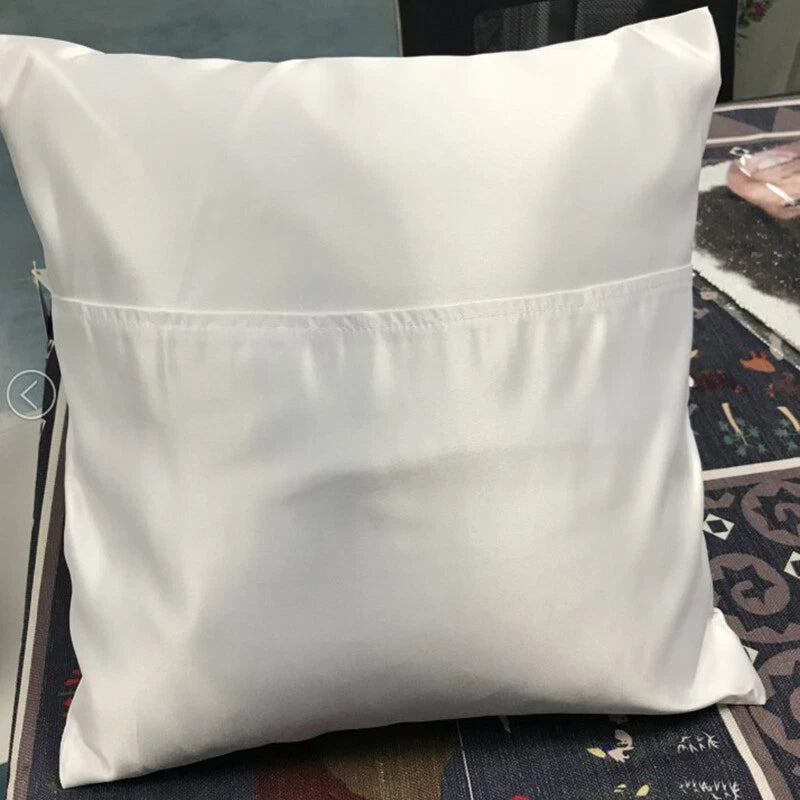 1PC 16" Cushion Cover Sublimation Pocket Blank Pillow Case Cover Home Sofa Decor
