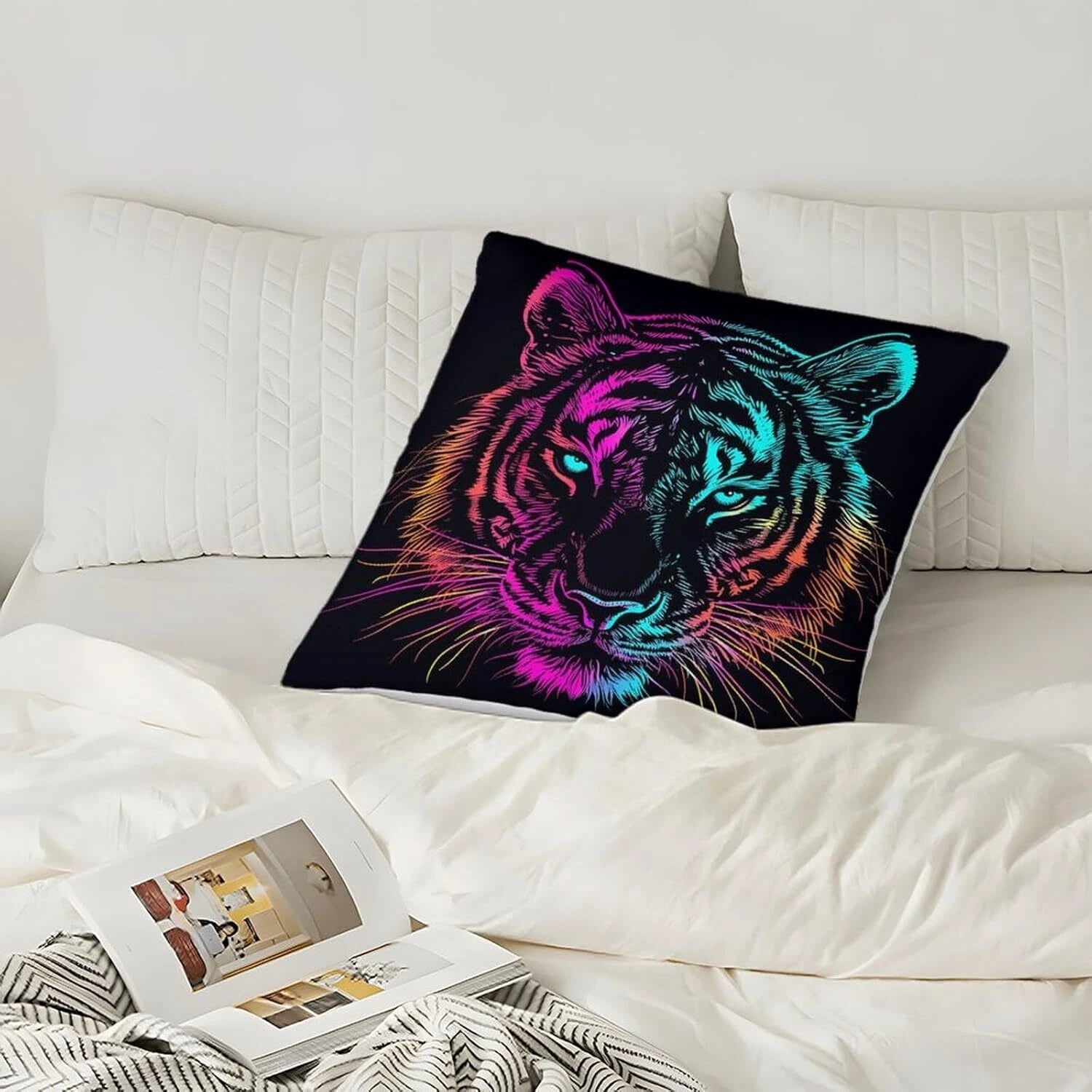 Throw Pillow Cases Set of 2 for Bed Cushions Square Pillow Cases for Car Couch