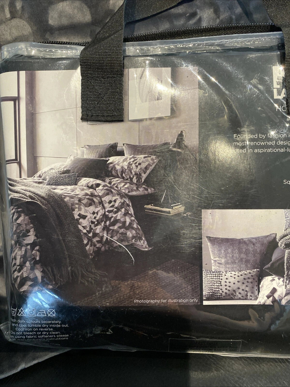 KARL LAGERFELD "Profile"  bed cushion cover  ~ in GREY -velour ~ or for sofa!