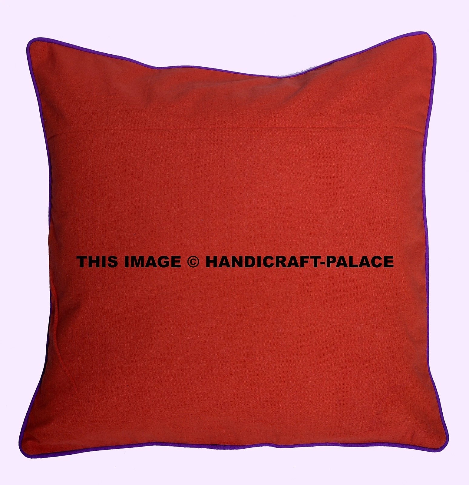 2 PC Plain Solid Pillow Case Bed Sofa Waist Cushion Cover Red Sham Cotton Throw