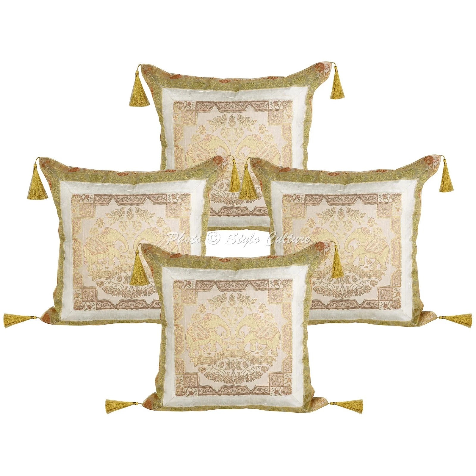 Brocade Jacquard Cushion Cover Elephant Pillow Case Hippie Gypsy Home Decor