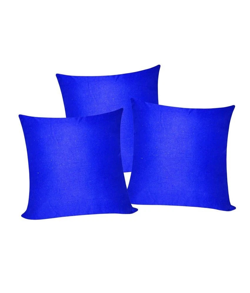 3 x Plain Satin 20x20 Royal Blue Cushion Cover / Pillow Cases /Sofa Décor
