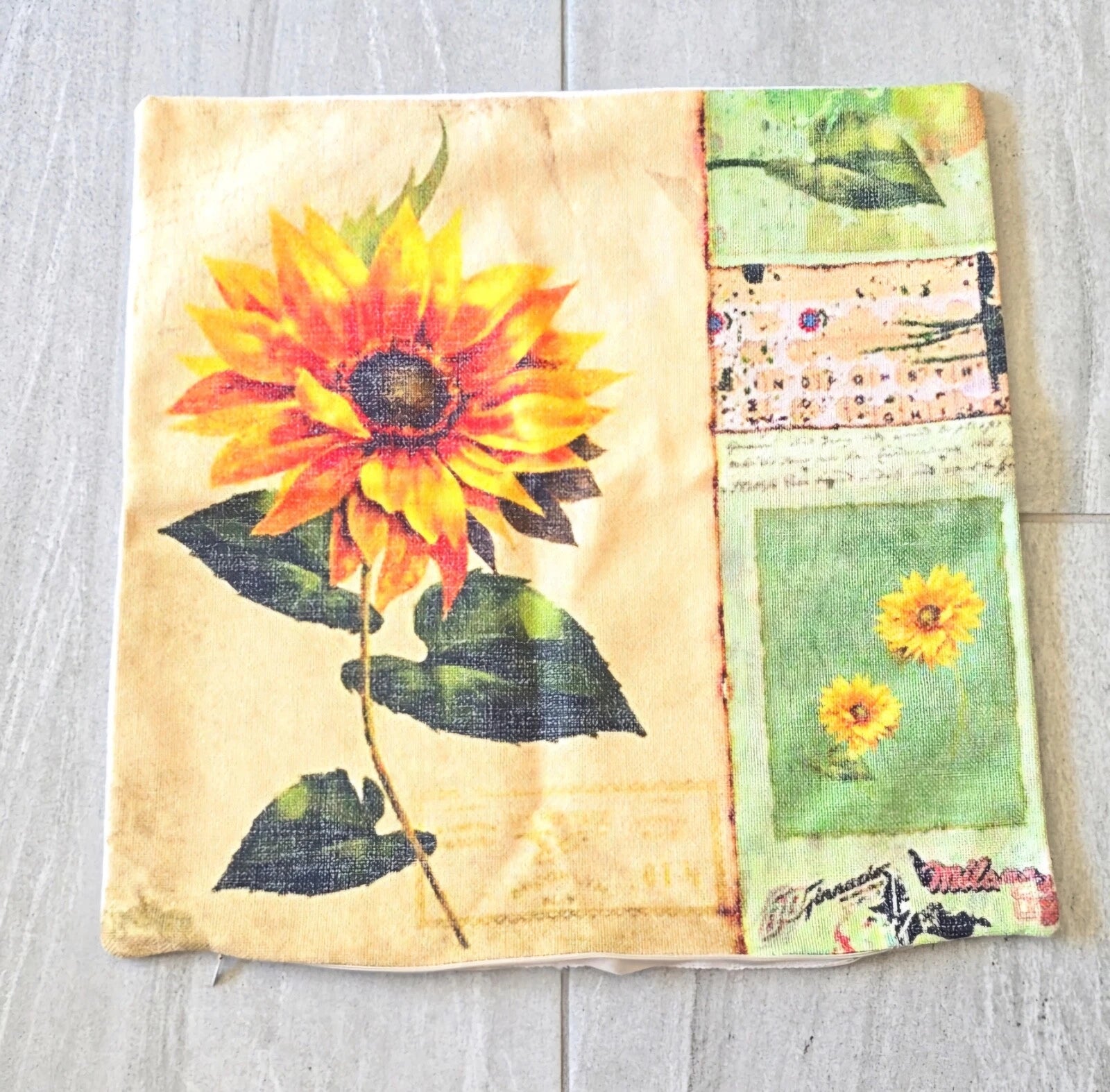 Sunflower & Ballerina Pillow Sofa Cushion Home Cushion Flower Cover 16.5"x17"