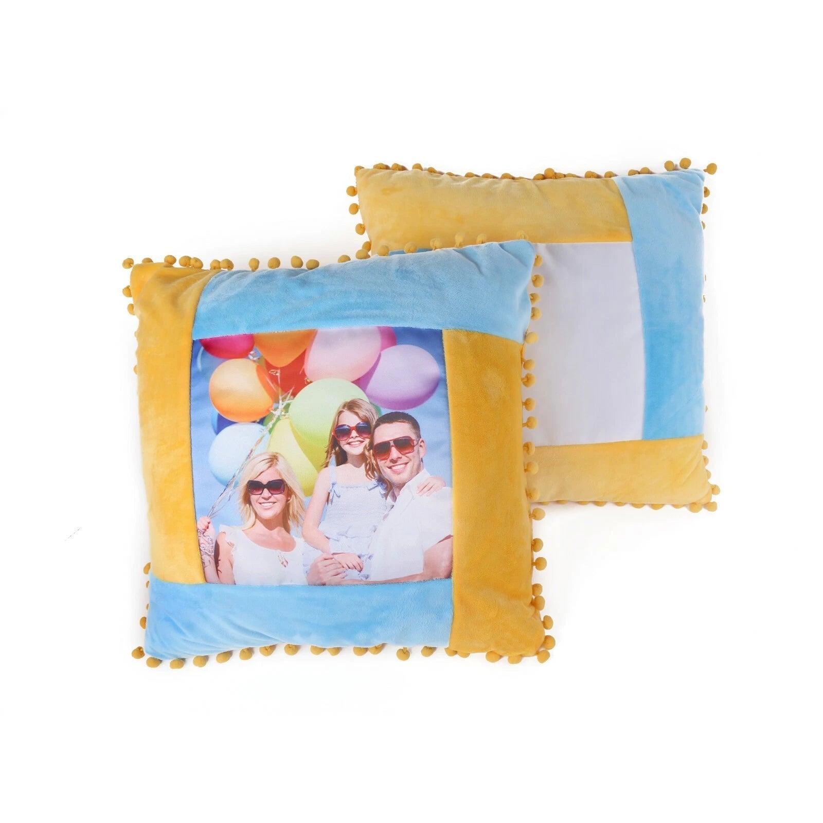 10pcs Sublimation Blank Pillowcase Multicolor Plush Sofa Cushion Cover with Ball