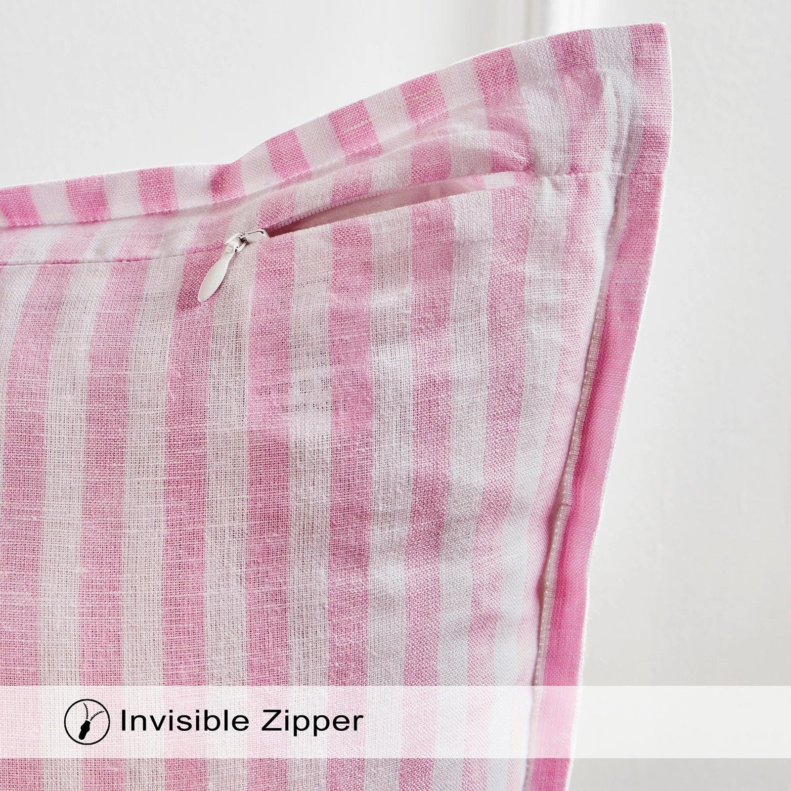 Solino Home Square Linen Pillow Cover for Cushion Couch, Sofa Bed, Santa Barbara