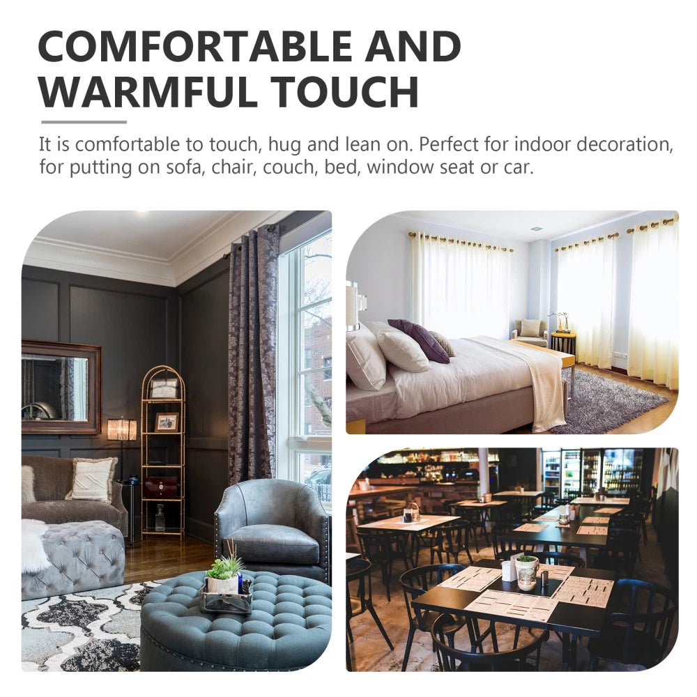 2 Pcs Cushion Cover Office Throw Pillowcase Sofa Couch Bed Pillowcases