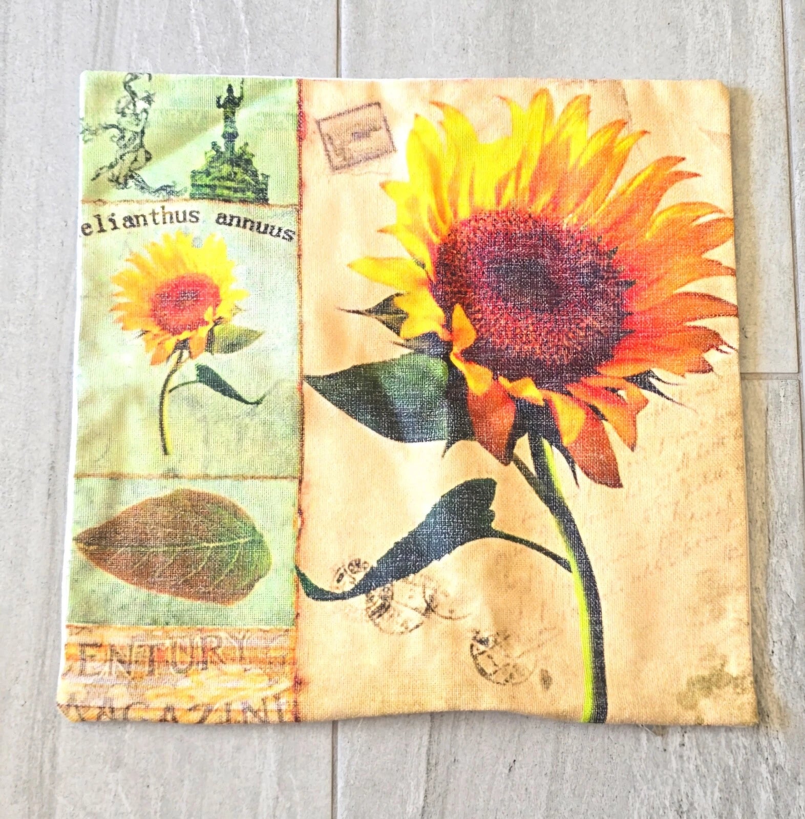 Sunflower & Ballerina Pillow Sofa Cushion Home Cushion Flower Cover 16.5"x17"