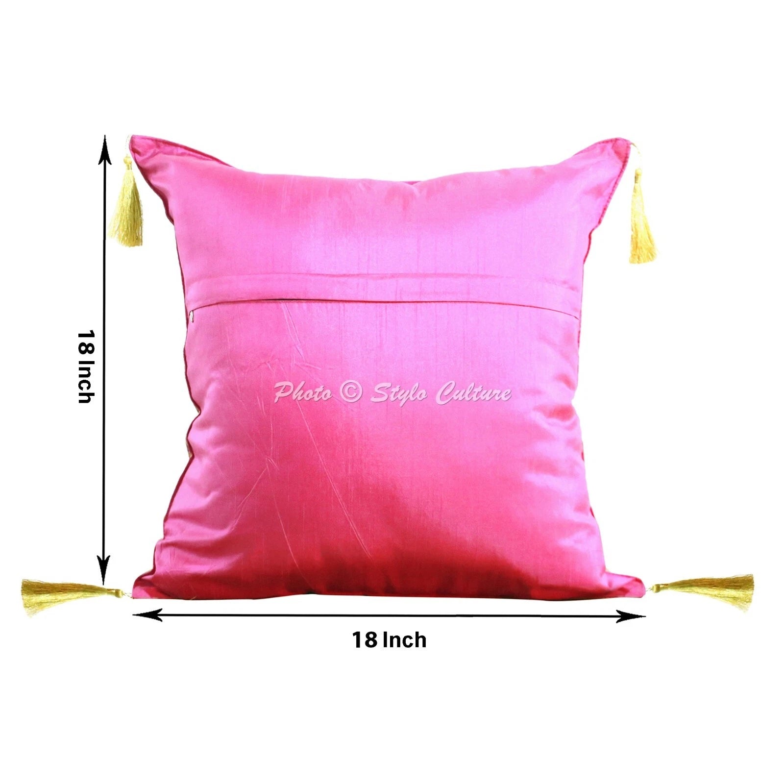 Pillow Cover Peacock Brocade Jacquard Decor Car Sofa Cushion Case 18 x 18 in