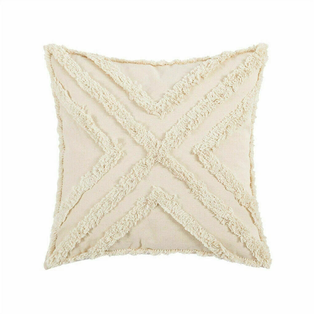 Boho Moroccan Throw Pillow Covers w/ Tassel Tufted Sofa Bed Cushion Cases Home