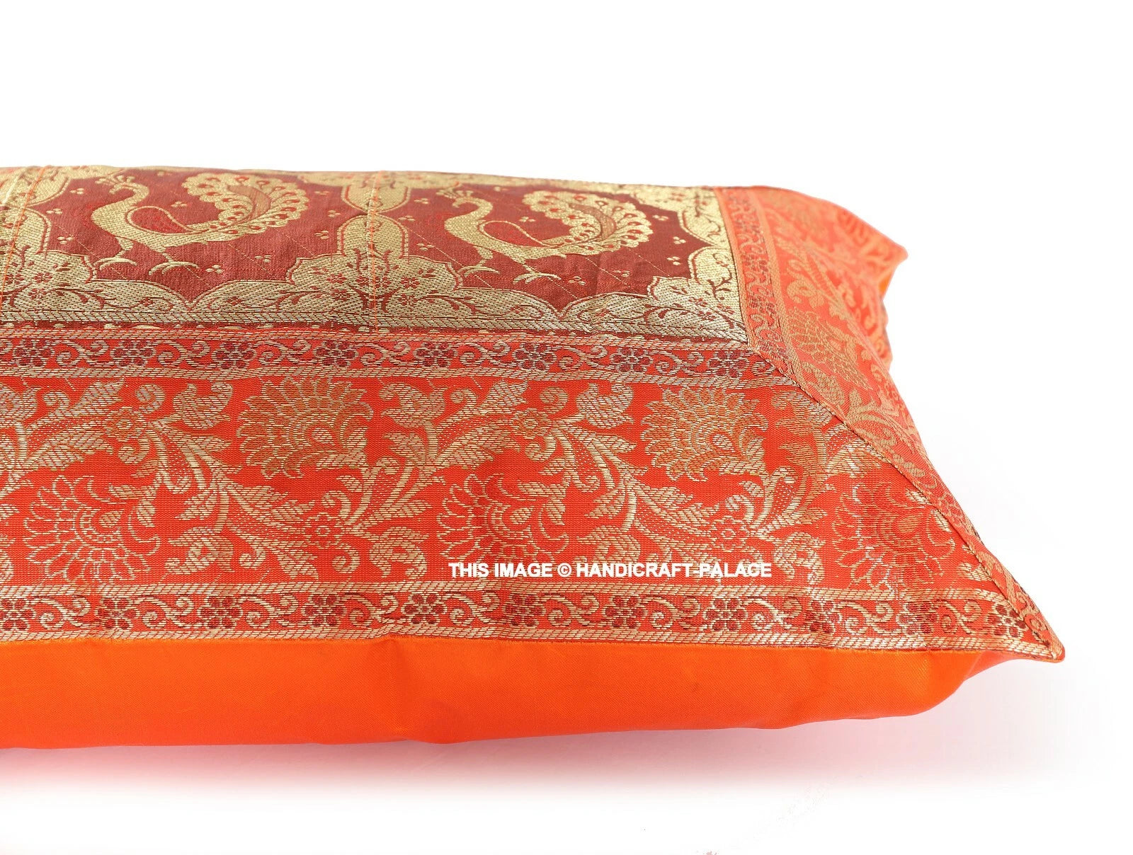 Handmade Brocade Silk Cushion Cover Indian Home Sofa Decor Pillow Case 12"x20"