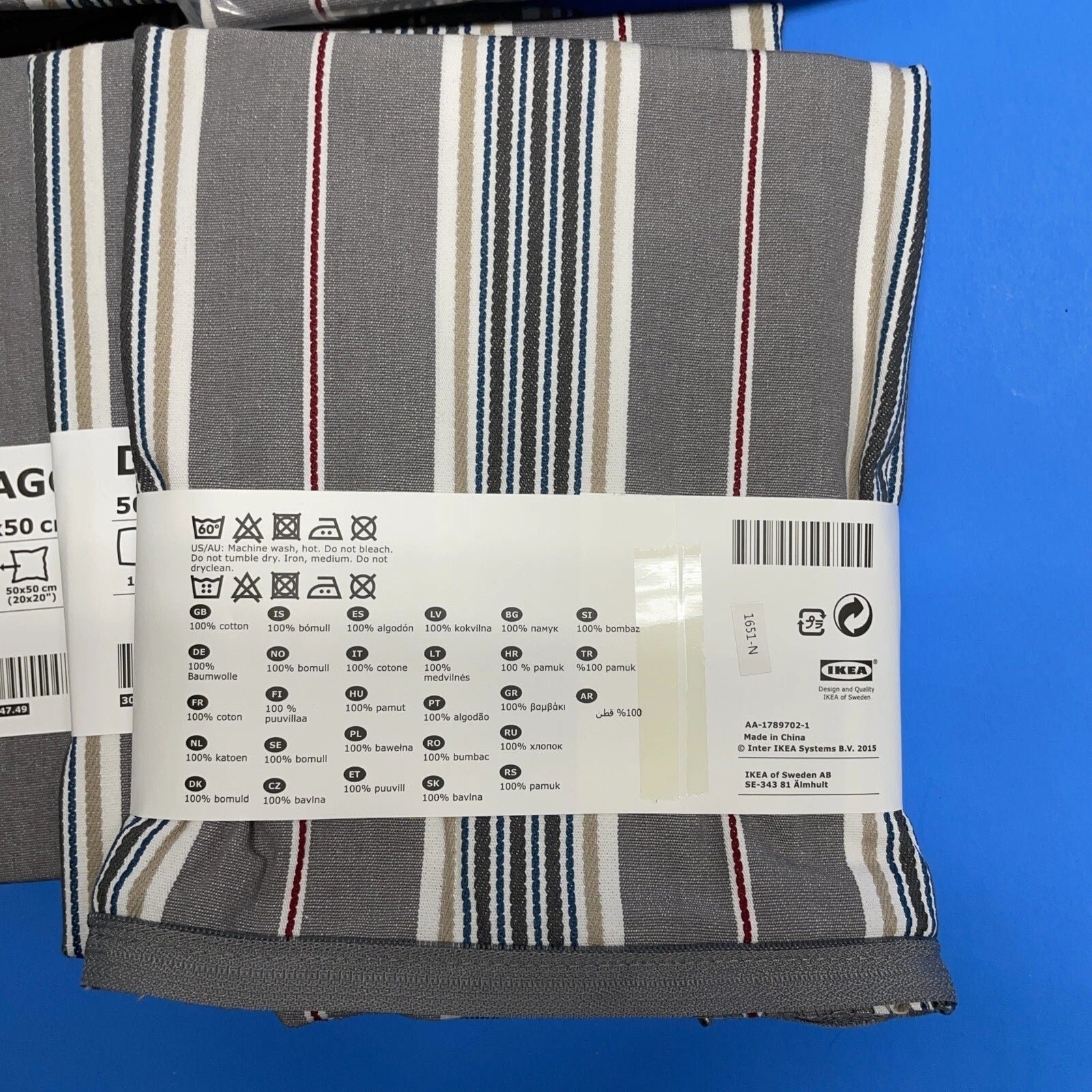 10X IKEA DAGGVIDE Cushion Pillow Cover | Gray/Multicolor, 20x20" Couch Bed Sofa