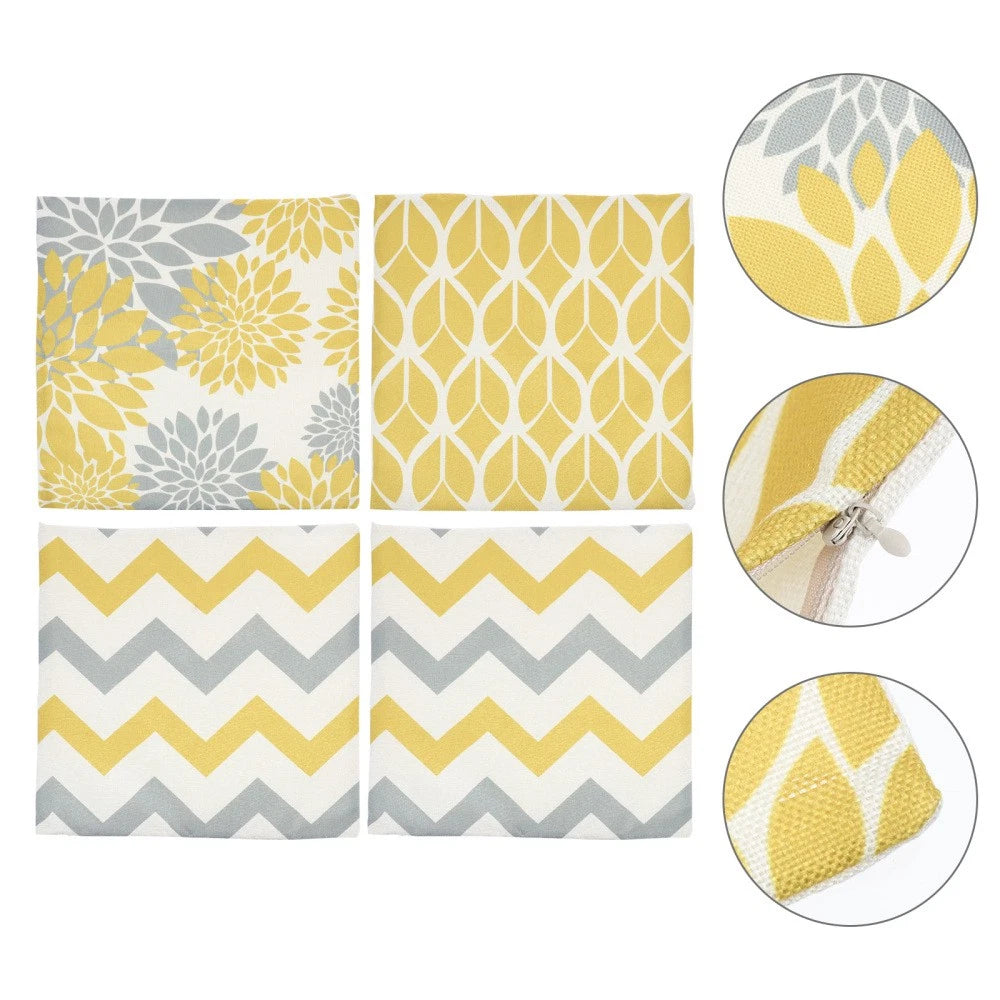 4 Pcs Pillow Case Office Decorative Pillowcase Sofa Bed Cushion Cover