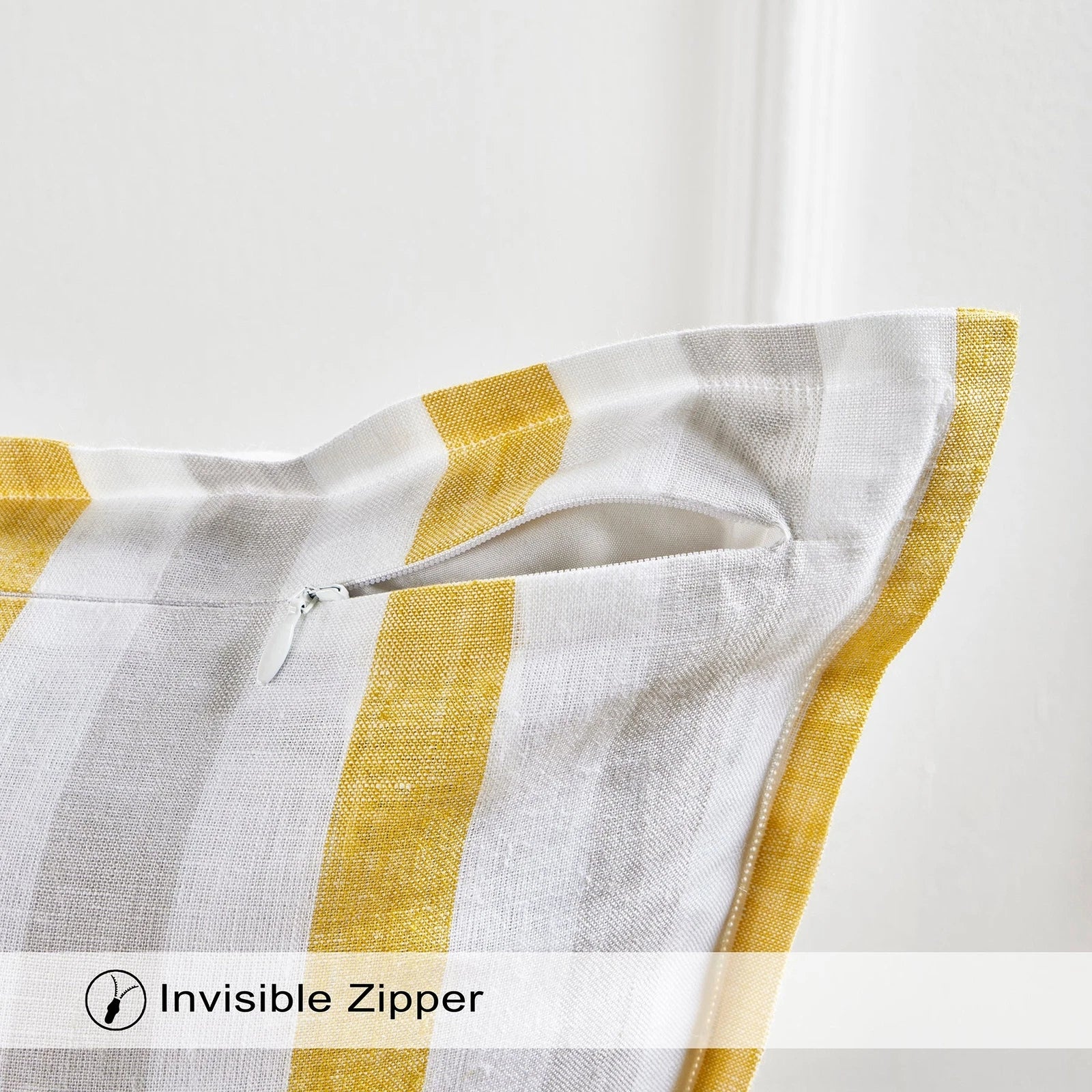 Solino Home Square Linen Pillow Cover for Cushion Couch, Sofa Bed, Santa Barbara