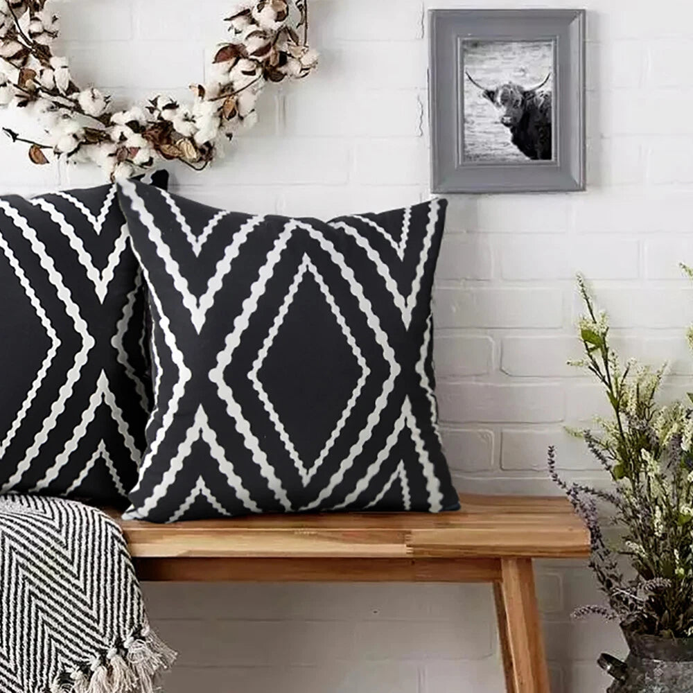 Geometric Pillow Cover Simple Sofa Cushion Pillowcase Geometry Printed Texture