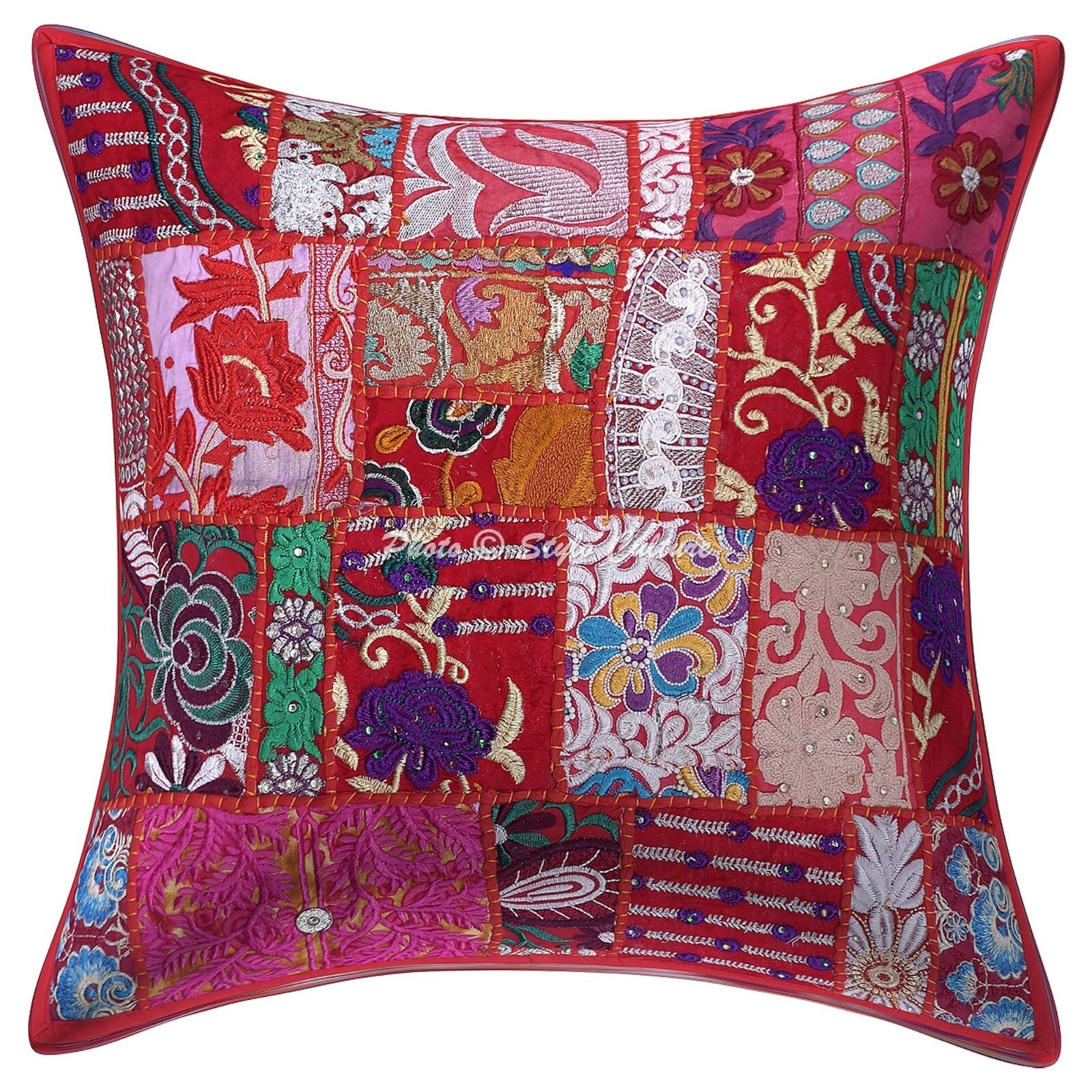 Ethnic Cushion Cover Handmade Vintage 20 x 20 in Hippie Sofa Car Pillow Case