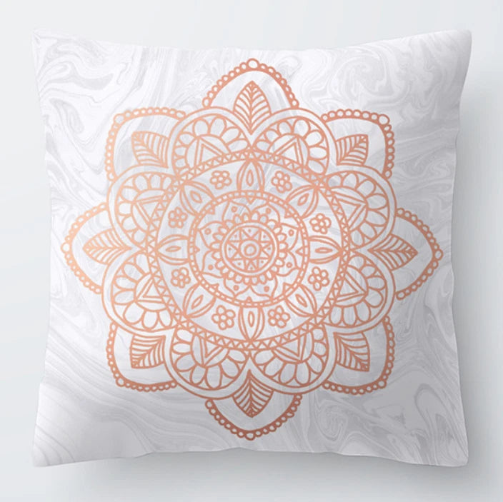 Pink Marble Throw PILLOW COVER Double Sided Sofa Decorative Cushion Cases 18x18"