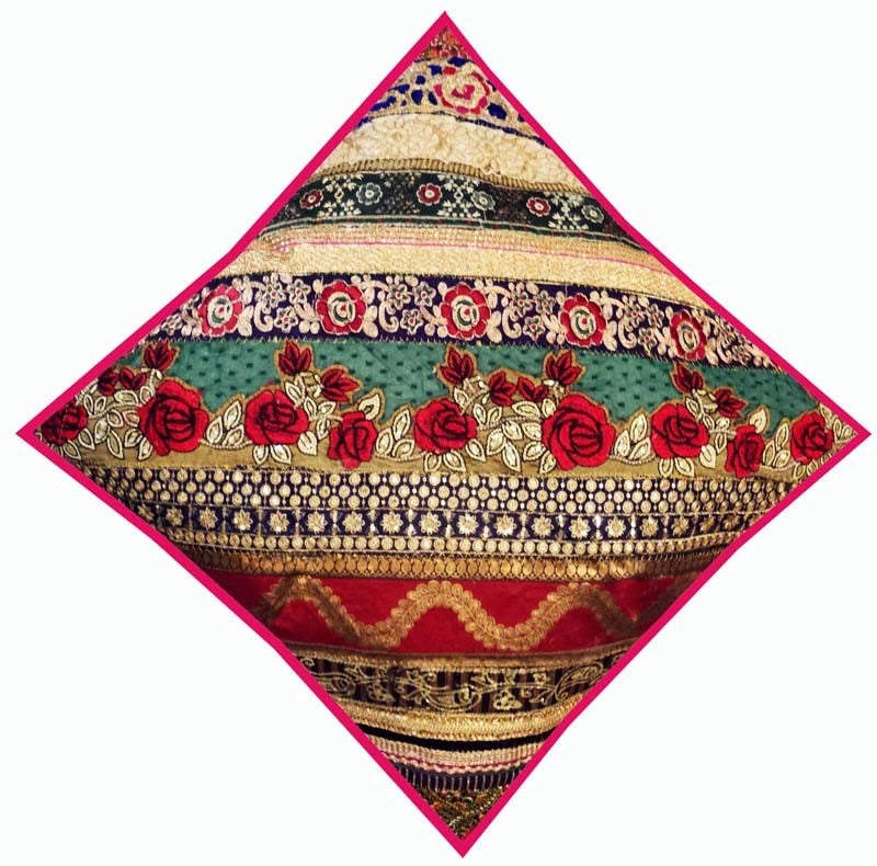 Decorative Home Decor 24 x 24 in Boho Cushion Cover Beaded Boho Sofa Pillow Case