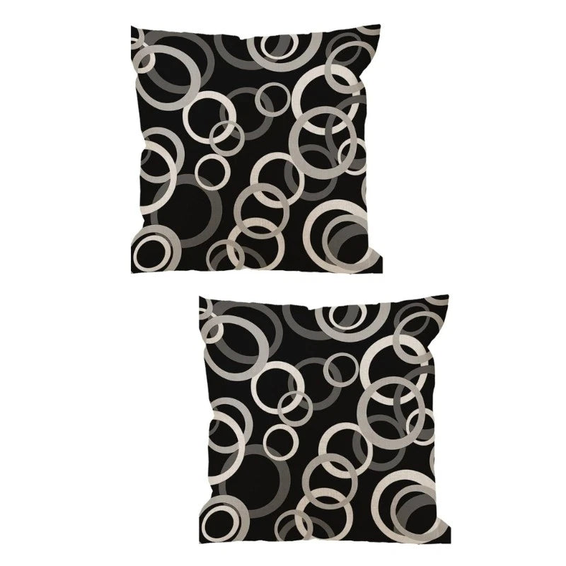2 Flower Print Pillow Case Polyester Fiber Sofa Bed Decorations Cushion Covers