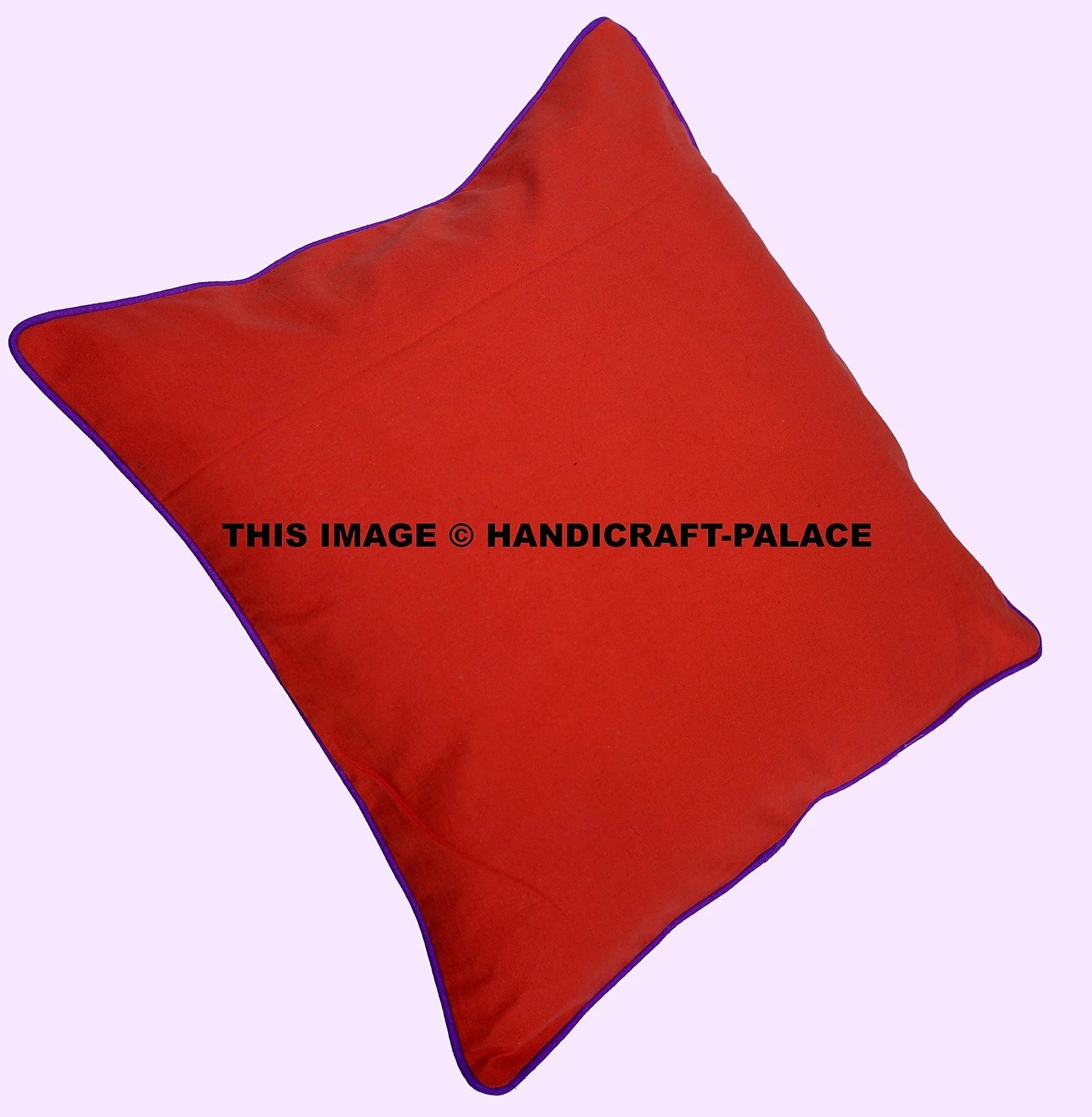 2 PC Plain Solid Pillow Case Bed Sofa Waist Cushion Cover Red Sham Cotton Throw