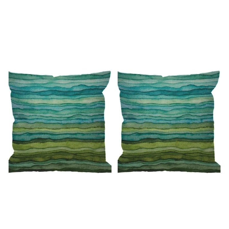 2 Flower Print Pillow Case Polyester Fiber Sofa Bed Decorations Cushion Covers