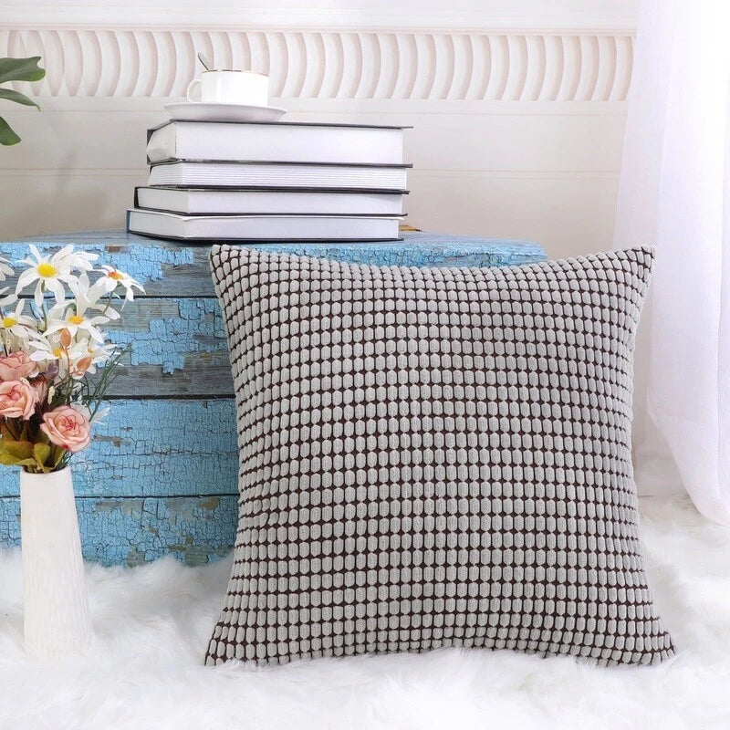 Textured Solid Decorative Throw Pillow Cover Polyester Cushion Case Sofa Bed New