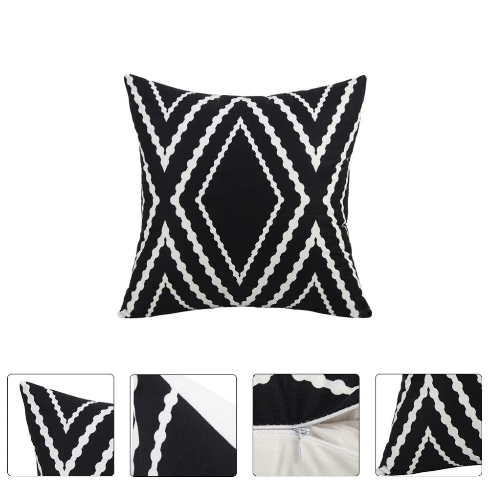 Geometric Pillow Cover Simple Sofa Cushion Pillowcase Geometry Printed Texture