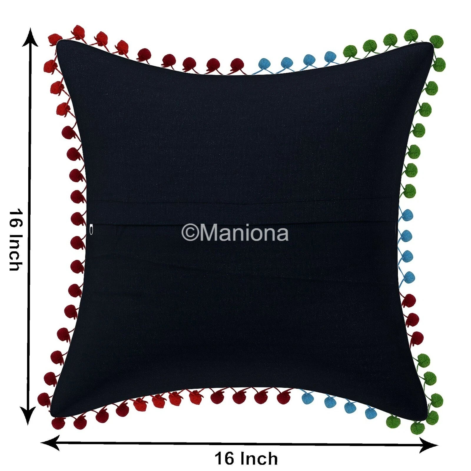 Indian Suzani Black Pillow Cover Embroidered Bed/Sofa Decor Set of 2 pc CUSHION