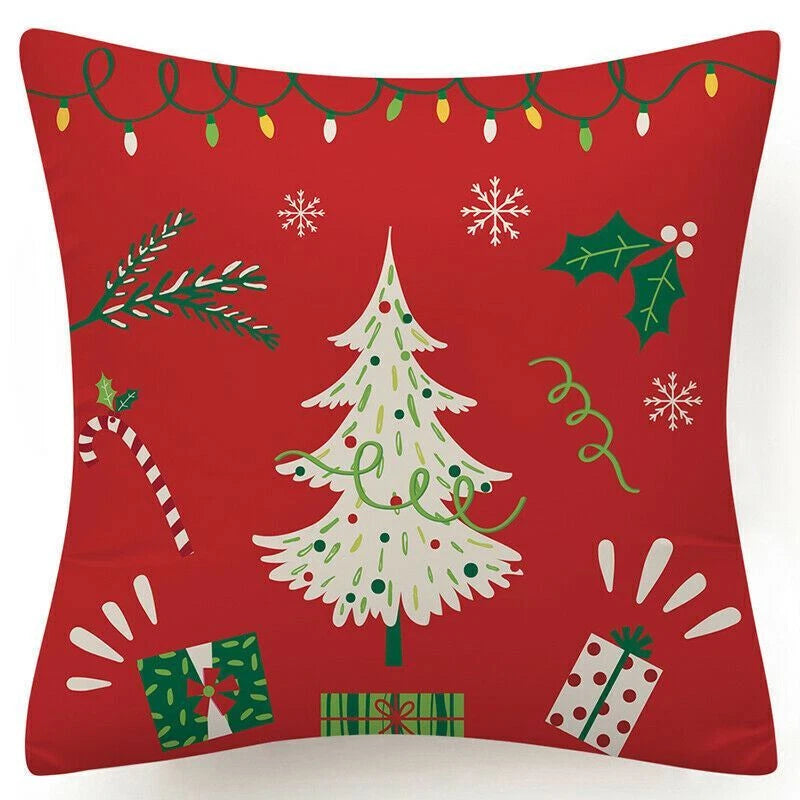 Throw PILLOW COVERS Christmas Decorative Xmas TWO-Sided Sofa Cushion Case 18x18"