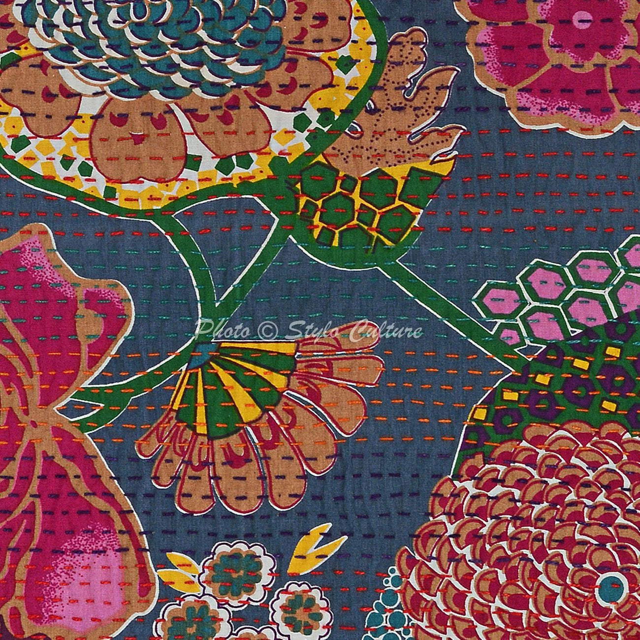 Dorm Decor Kantha Sofa Cushion Cover Kantha Pillow Case Cover Handmade Throw