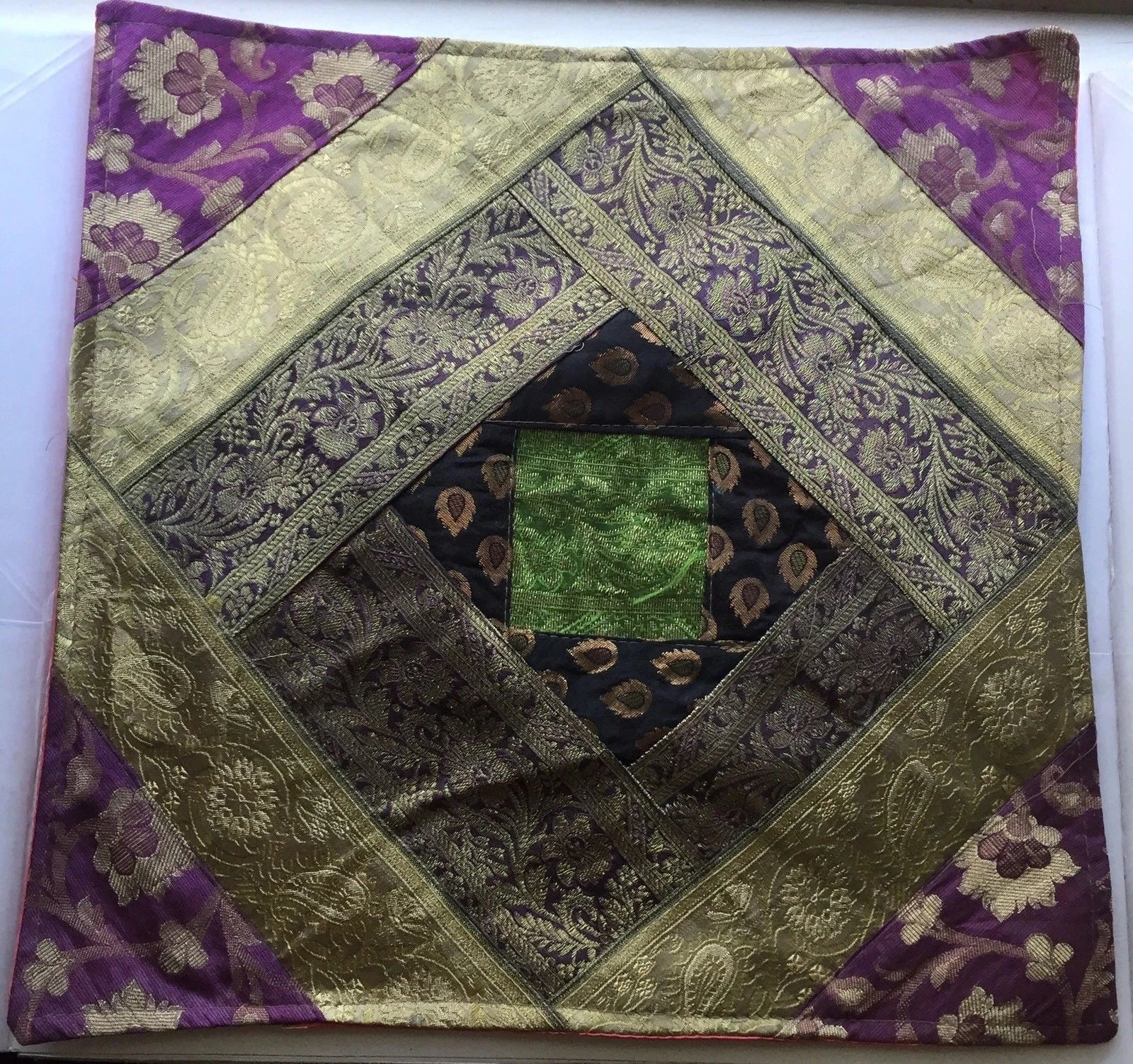 One Home Decor Silk Cushion Cover Patchwork Square Sofa Pillow Case Cover India