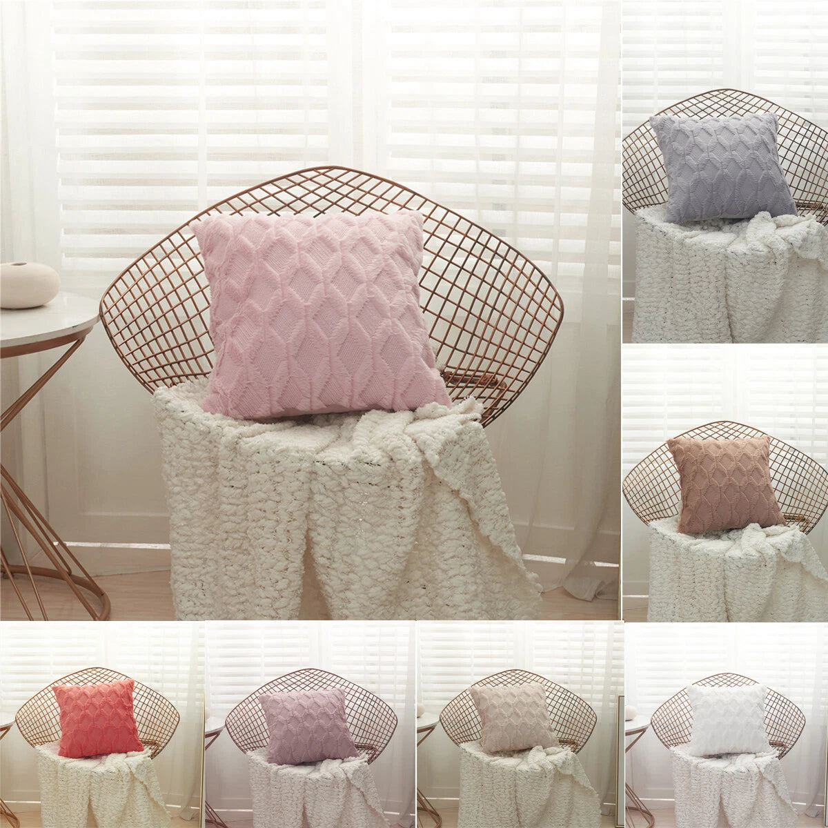 18X18"Throw Pillow Covers Corduroy Sofa Cushion Plush Decor Sofa Cushion Cover