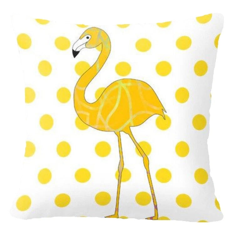 Yellow Throw PILLOW COVER 2-Sided Gray White Decorative Sofa Cushion Case 18x18"