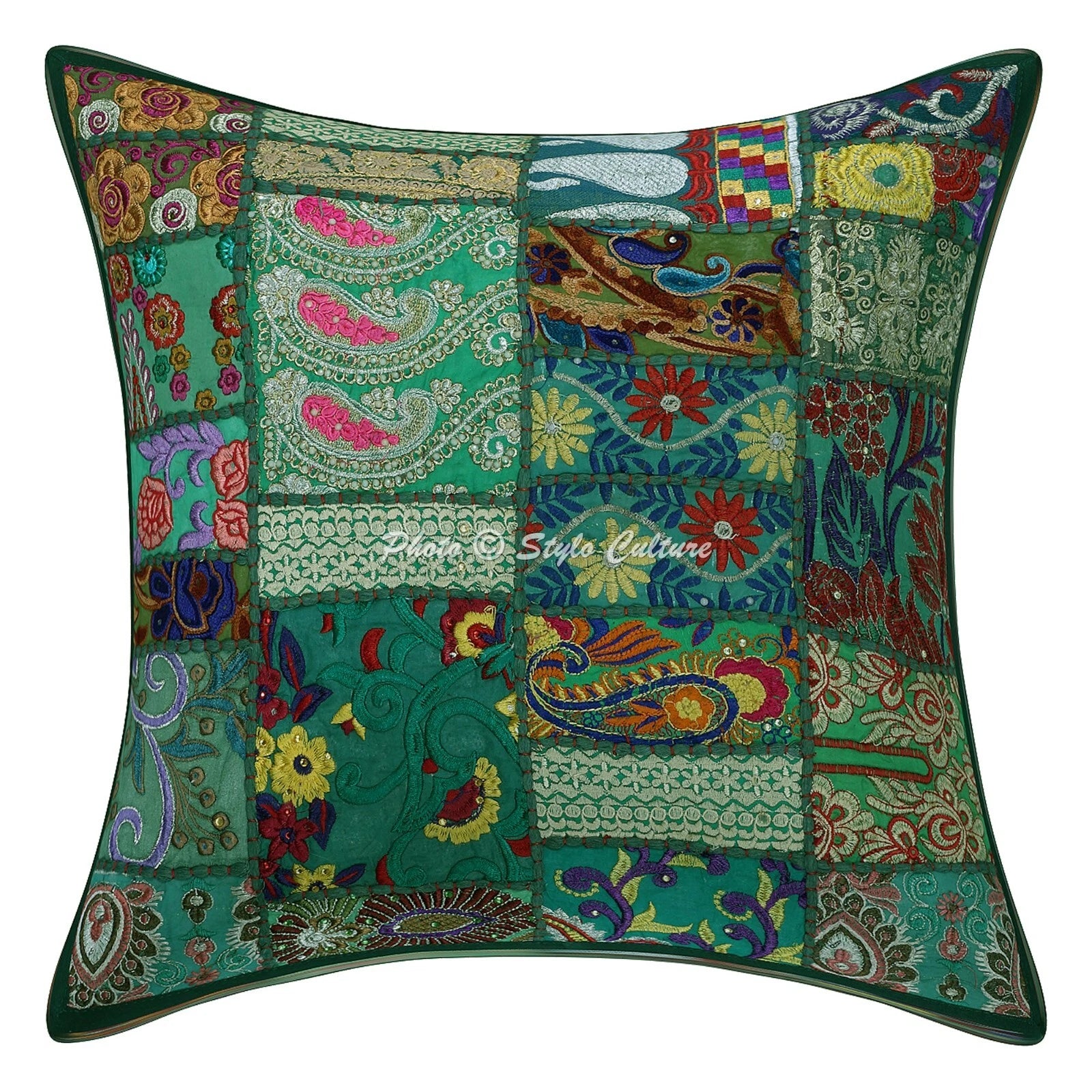 Ethnic Cushion Cover Bohemian Vintage 20 x 20 in Hippie Sofa Car Pillow Case