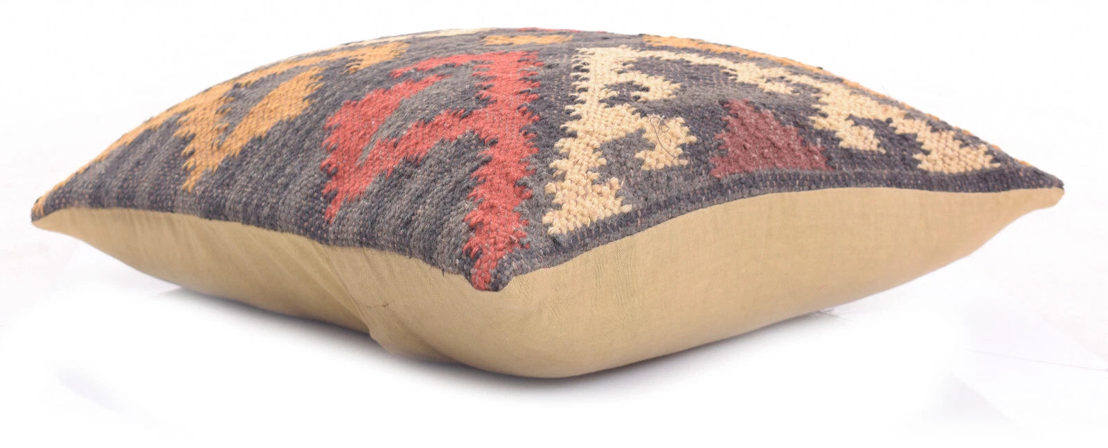 Handwoven Woll Jute Cushion Cover 18x18 Vinatge Sofa Pillow Case Kilim Chair Pad