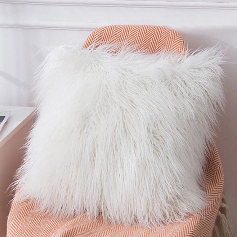 Soft  Faux Fur Fluffy Pillow Case Plush Cushion Cover Throw Sofa Bed Home Decor