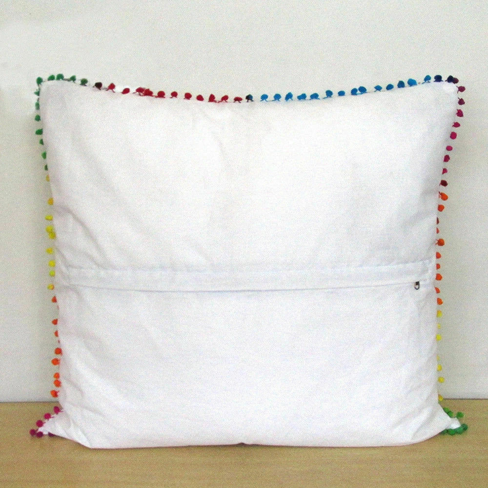22" Cotton Cushion Cover 2 Pieces Pack, Handmade Pillow Cases, Sofa Cushion