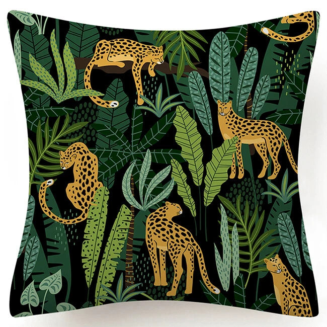 PILLOW COVER Landscape Leopard Decorative Sofa Bed Cushion Case 2-Sided 18x18"
